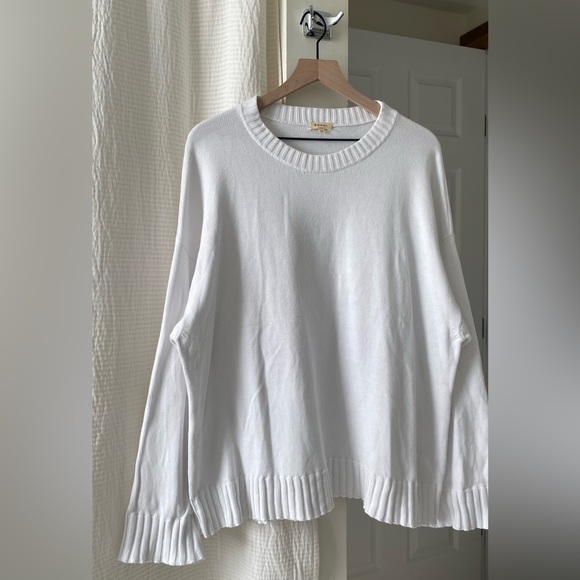 DONNI. The Cotton Knit Crewneck in Powder White - Picture 5 of 7